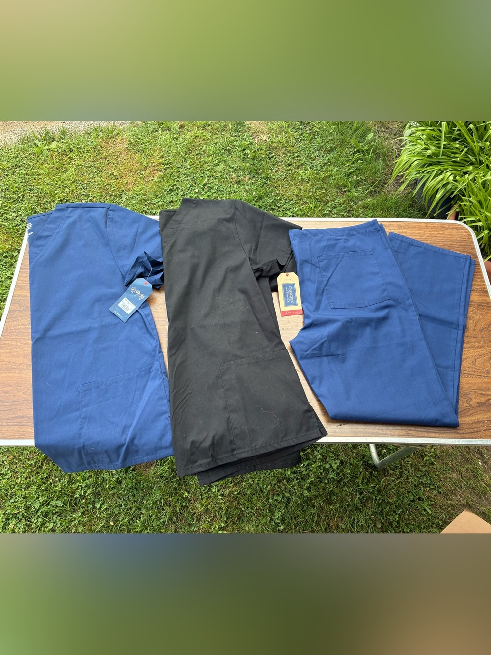 Cherokee Women’s Men’s Unisex Navy/ Black Scrub Set Nurse Doctor Workwear